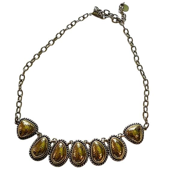 21" Scroll by Dillards Vintage Two-Tone Baroque Teardrop Pendant Necklace - Picture 9 of 12